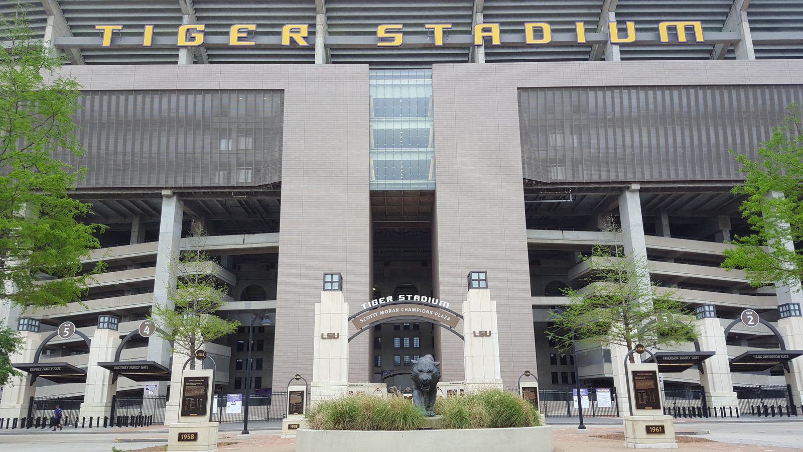 Champions Plaza outside Tiger Stadium at LSU