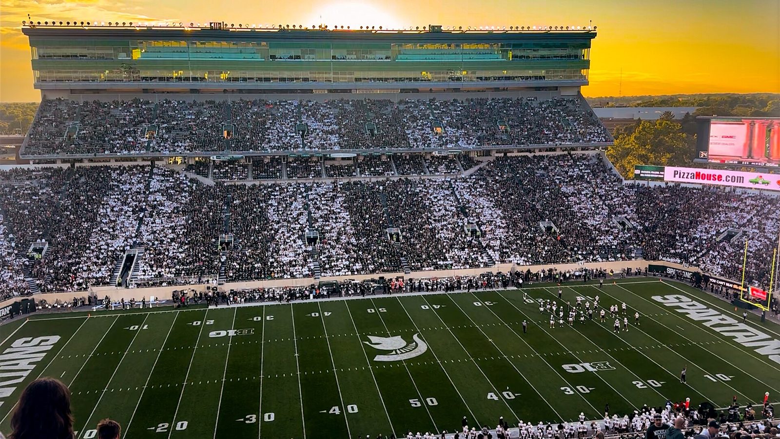 Spartan Stadium in East Lansing during a game, home of Michigan State Spartans football — Michigan State football, home of some of the best NFL players