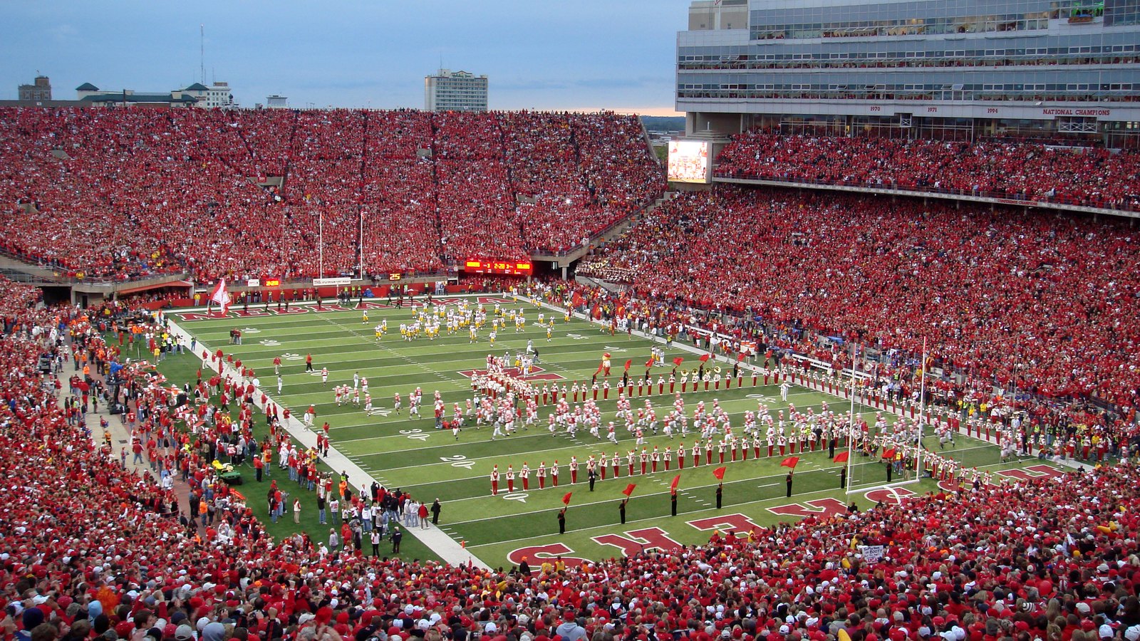 Memorial Stadium in Lincoln, home of Nebraska Cornhuskers football, on a game day — Nebraska football, home of some of the best NFL players