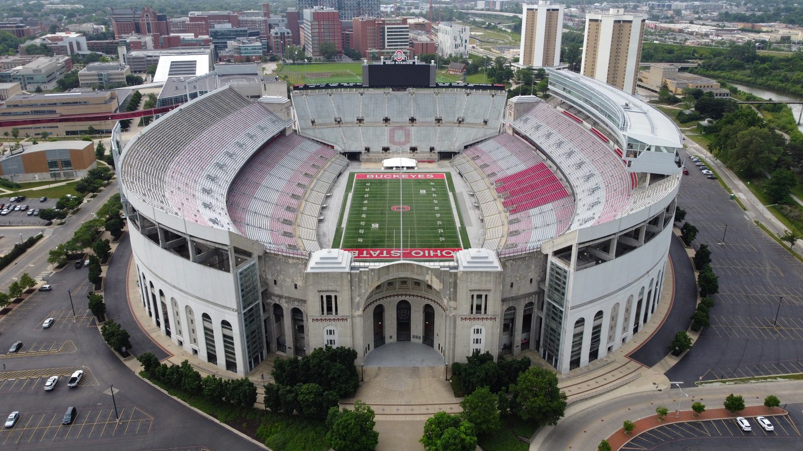 Ohio Stadium, home of Ohio State football, seen from above